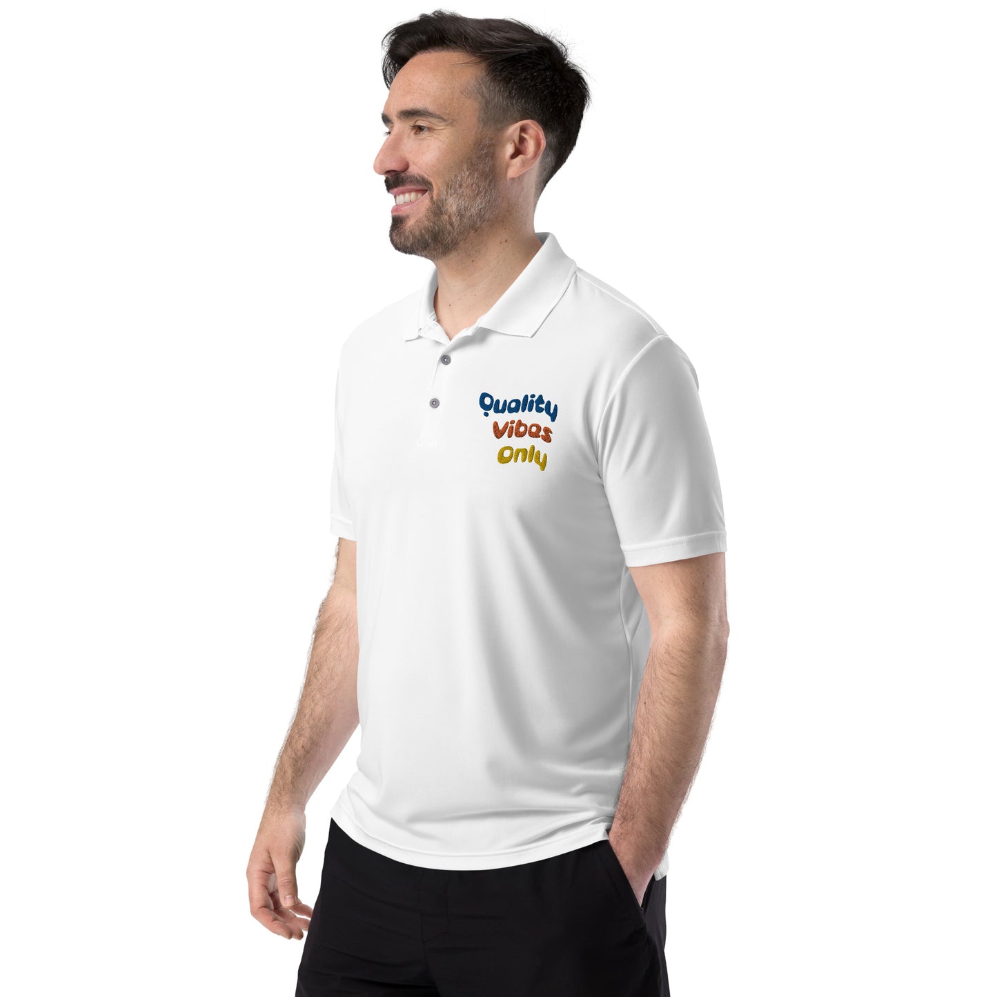 Quality Vibes Only Adidas performance polo shirt