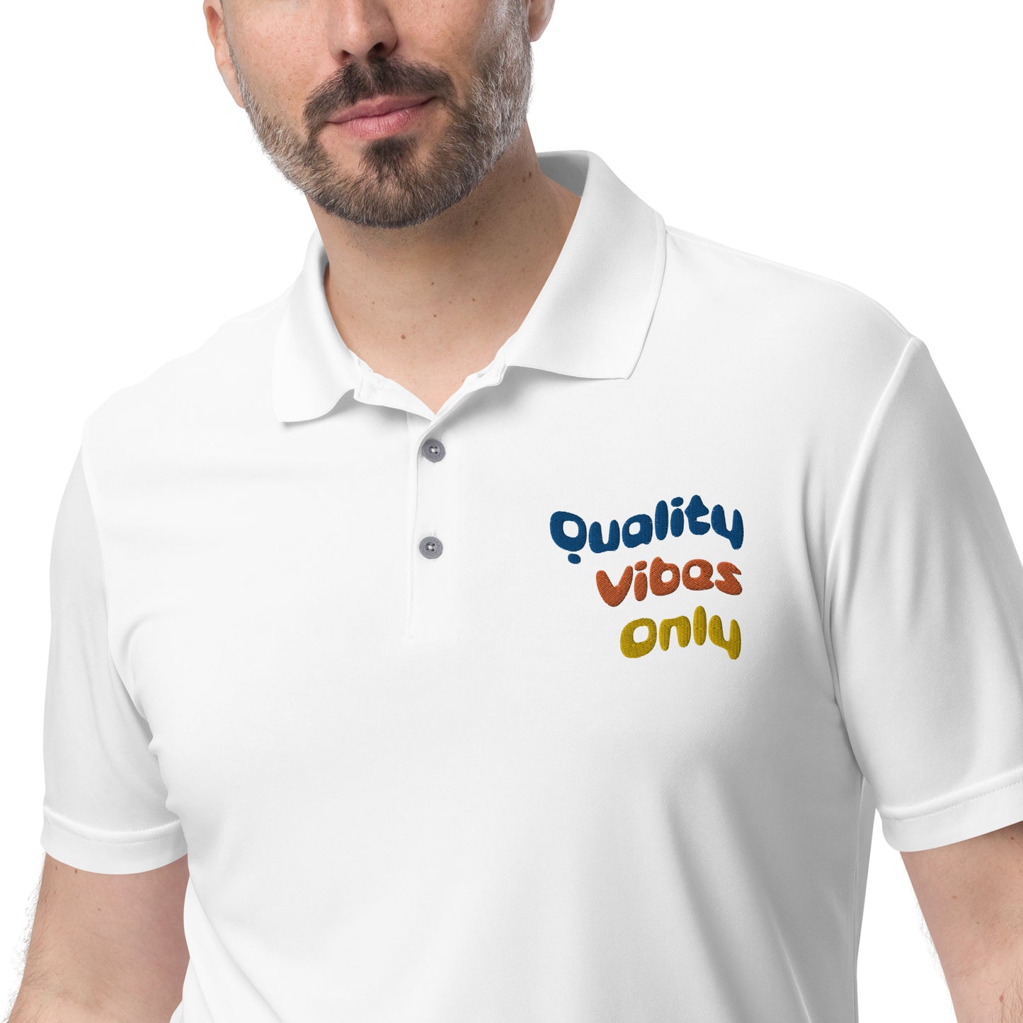 Quality Vibes Only Adidas performance polo shirt