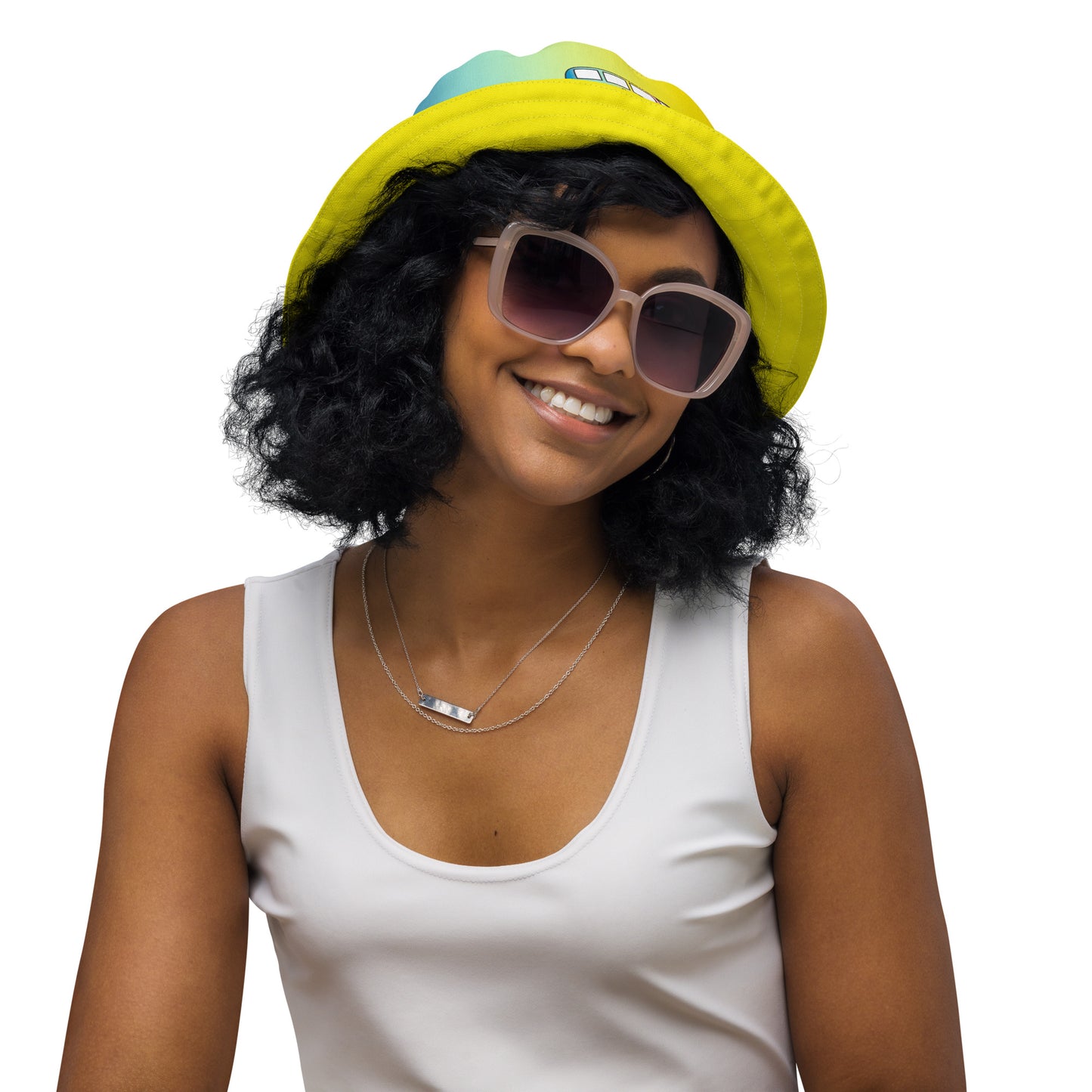 Happy colors x yellow Reversible bucket hat