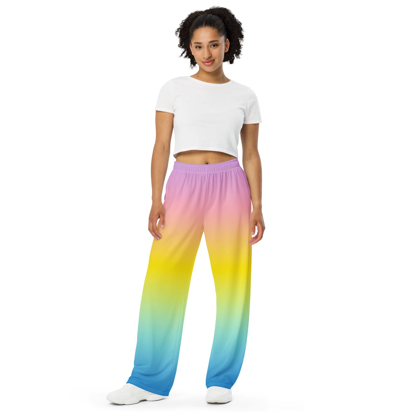 happy unisex wide-leg pants