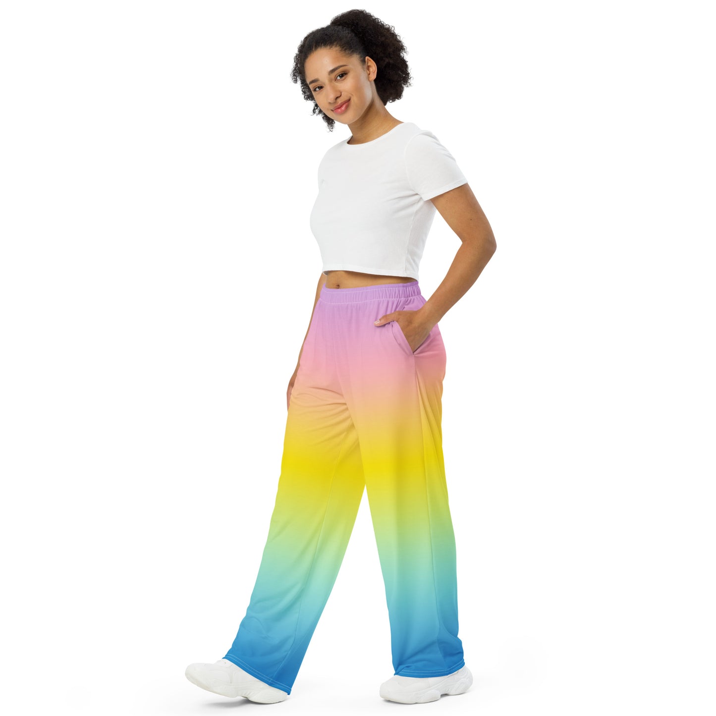 happy unisex wide-leg pants